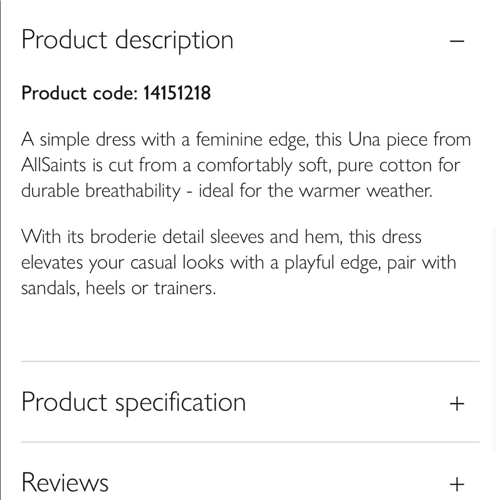 NEW • All Saints • Una Broderie Mini Lace Dress Chalk White 0 Button Fro… - Picture 3 of 6